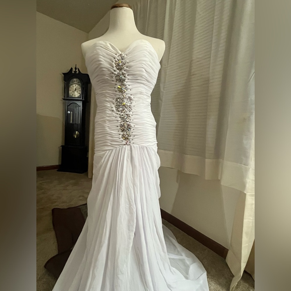 Beautiful white prom dress formal dress